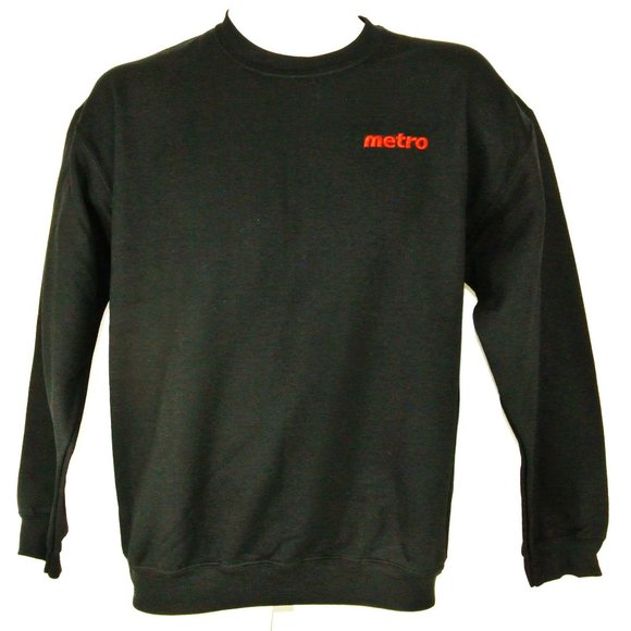 METRO Grocery Store Employee Uniform Black Sweatshirt Shirt Size M Medium - Picture 1 of 9